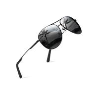 Polarized Driving Sunglasses for Men & Women - Ultra-Light Pilot Frame with UV400 Protection-Graphite Black