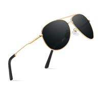 Polarized Driving Sunglasses for Men & Women - Ultra-Light Pilot Frame with UV400 Protection-Minimalist Black