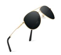 Polarized Driving Sunglasses for Men & Women - Ultra-Light Pilot Frame with UV400 Protection-Phantom Black