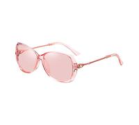 Polarized Driving Sunglasses for Women Pink Change Lens UV400 | TAC polarized lens UV400 coating spring hinges adjustable nose pads flexible temples suitable for driving cycling