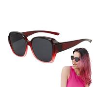 Polarized Fit Over Glasses Sunglasses - UV Blocking Wrap Around Shades for Prescription Eyewear, Lightweight Square Frame for Men Women | Driving Sunglasses for Outdoor Travel Fishing Sports Use