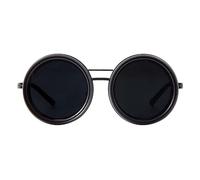 Polarized Glasses - Black Frame, Tone, Round Metal, Adjustable Lens with 1-9 Gears, UV Protection Screen, Unisex Filter Glasses, Foldable Compact Case |, Driving, Fishing, Hiking, Daily
