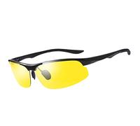 Polarized Photochromic Outdoor Sports Safety Sunglasses for Men Women Anti Glare UV400 Protection for Day and Night Driving Cycling Golf Running Cycling Fishing Eyewear Sun Glasses (8003-Yellow)