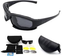 Polarized Sport Sunglasses, KACEPAR X7 Protective Glasses Tactical Goggles, Outdoor Goggles Sunglasses for Running Cycling Skiing Fishing, With 4 Interchangeable Lens