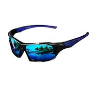 Polarized Sports Sunglasses for Men, UV Protection Running Sunglasses Cycling Glasses, Light Wrap Around Sun Glasses with Colorful Film for Outdoor, Driving, Cycling, and Sports