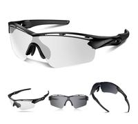 Polarized Sports Sunglasses for Men Women Youth Baseball Cycling Running Driving Fishing Tennis Golf TAC UV400 TR90, Black, photochromic, IN