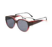 Polarized Square Sunglasses - Turn Around Eyewear, Stylish Travel | Trendy Sun Protection for Bikers Beach Drivers, Outdoor Holiday Accessories for Women Men Fishermen, Gradient red and gray pieces