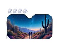 Polarized Sun Visor For Car A Couple Walks Hand In Under A Starry Sky Car Windshield Sunshade Blackout Shade Blackout Shade(76x140cm)