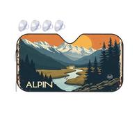 Polarized Sun Visor For Car Alpine Sunset: A Serene Mountain Landscape Car Windshield Sunshade Sunshade For Car Windshield Windshield Sun Shade(76x140cm)