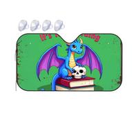 Polarized Sun Visor For Car Blue Dragon With Skull On Books: 'It'S Not Hoarding' Car Windshield Sunshade Sun Shade For Car Window Sun Visor(76x140cm)