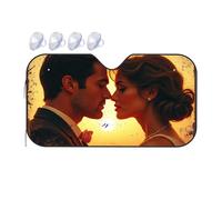 Polarized Sun Visor For Car Sunset Romance: A Couple'S Close Embrace Car Windshield Sunshade Car Shade Car Window Covers(76x140cm)
