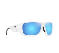 Polarized Sunglasses with Blue Mirrored Lenses - unisex - Maui Jim - Sunglasses - White - 63 MM - Accessories 63 MM