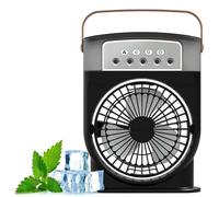 Polarlux Air Cooler, Polar Lux Ice Fan, Portable Cooling Fan with Ice Cooling System, Rechargeable Portable Mini Misting Fan, Polarlux Air Conditioner, Polar Lux Ice Fan (Black)