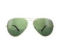 Polaroid Aviator Light Gold Green Polarized Sunglasses Gold