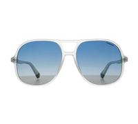 Polaroid Aviator Matte Crystal Blue Gradient Polarized PLD 6217/S in Clear