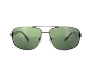 Polaroid Aviator Mens Black Green Polarized Sunglasses Metal - One Size