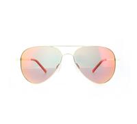 Polaroid Aviator Unisex Gold Red Mirror Polarized Sunglasses Metal (archived) - One Size