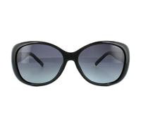 Polaroid Fashion Shiny Black Grey Gradient Polarized Sunglasses Black