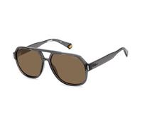 Polaroid Unisex PLD 6193/S KB7/SP Sunglasses Plastic Grey Brown Pilot Polarized