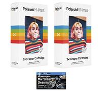 Polaroid Hi-Print 2 x 3" Paper Cartridges - 2 Pack, 40 Sheets - with Microfiber Cleaning Cloth