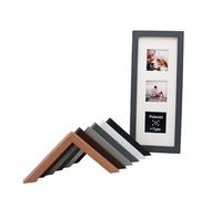 Polaroid I-TYPE - Wooden Multi Aperture Frame. Holds Three 76mmx76mm sized Photos. 15x40cm. Small Photos taken with Polaroid I-Type Camera. (Dark Grey Frame)