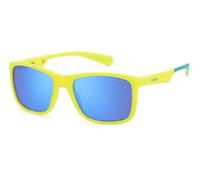 Polaroid Junior PLD 8053/S 05B/5X Sunglasses Plastic Yellow opaque Light blue Squared Polarized Mirror