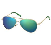 Polaroid Kid Polaroid PLD 8015/N J5G/K7 Sunglasses Metal Gold Green Pilot Polarized Mirror
