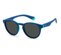 Polaroid Kid Polaroid PLD 8048/S 465/M9 Sunglasses Plastic Blue Grey Round