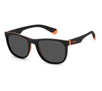 Polaroid Kid Polaroid PLD 8049/S 8LZ/M9 Sunglasses Plastic Black/Orange Grey Squared