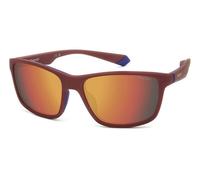 Polaroid Man PLD 2153/S 0Z3/OZ Sunglasses Eraser Red Red Wraparound Polarized Mirror