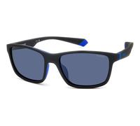 Polaroid Man Polaroid PLD 2153/S 0VK/C3 Sunglasses Eraser Black Blue Wraparound Polarized