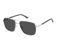 Polaroid Man Polaroid PLD 4128/S/X 010/M9 Sunglasses Metal Silver Grey Pilot Polarized