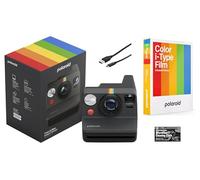 Polaroid Now Generation 3 i-Type Instant Camera (Black) with 8 i-Type Color Film Starter Bundle + Charging Cable and Cleaning Cloth