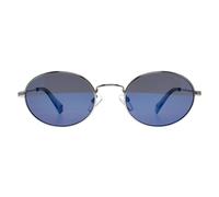 Polaroid Oval Palladium Blue Mirror Polarized Pld 6228/s/x In Silver Silver