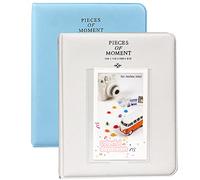 Polaroid Photo Albums,2Pcs Goodsnetic 64 Pockets Album for Fujifilm Instax Mini 7s 8 8+ 9 25 26 50s 70 90 Instant Camera Name Card,Photo Book for Polaroid PIC-300P/Z2300,Grey & Blue