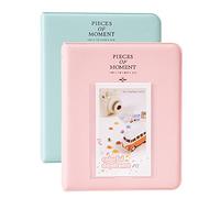 Polaroid Photo Albums,2Pcs Goodsnetic 64 Pockets Album for Fujifilm Instax Mini 7s 8 8+ 9 25 26 50s 70 90 Instant Camera Name Card,Photo Book for Polaroid PIC-300P/Z2300,Pink&Light Blue