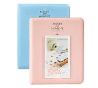 Polaroid Photo Albums,2Pcs Goodsnetic 64 Pockets Album for Fujifilm Instax Mini 7s 8 8+ 9 25 26 50s 70 90 Instant Camera Name Card,Photo Book for Polaroid PIC-300P/Z2300,Pink & Blue