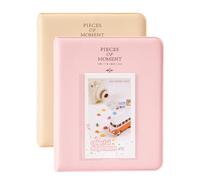 Polaroid Photo Albums,2Pcs Goodsnetic 64 Pockets Album for Fujifilm Instax Mini 7s 8 8+ 9 25 26 50s 70 90 Instant Camera Name Card,Photo Book for Polaroid PIC-300P/Z2300,Beige&Pink…