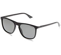 Polaroid Rectangle Mens Matte Black Grey Polarized Sunglasses - One Size