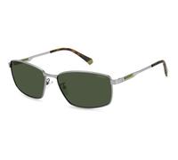 Polaroid PLD 2137/G/S/X R81/UC Man Sunglasses Steel Silver Opaque Green Squared Polarized