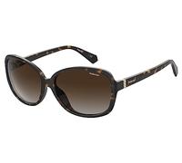 Polaroid Woman PLD 4098/S 086/LA Sunglasses Plastic Havana Brown Round Shaded
