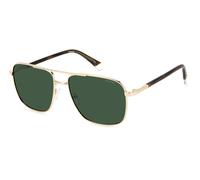 Polaroid PLD 4128/S/X J5G/UC Man Sunglasses Metal Gold Green Pilot Polarized