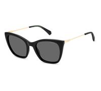 Polaroid PLD 4144/S/X 807/M9 Woman Sunglasses Plastic Black Grey Butterfly Polarized