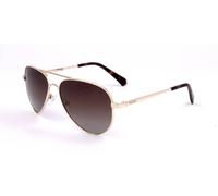 Polaroid Mens Classic Aviator Brown Gradient Polarized Sunglasses - Gold, Size: 56x14x140mm Metal - Size 56x14x140mm