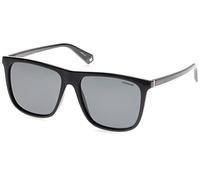 Polaroid Square Mens Black Grey Polarized Sunglasses - One Size