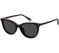 Polaroid Woman PLD 6138/CS 807/M9 Sunglasses Plastic Black Grey Cat Eye Clip-on