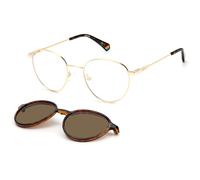 Polaroid PLD 6158/CS J5G/SP Unisex Sunglasses Steel Gold Copper Round Clip-on