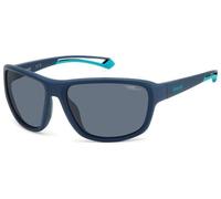 Rectangle Blue Azure Grey Polarized High Contrast PLD 7049/S Polaroid Blue One Size