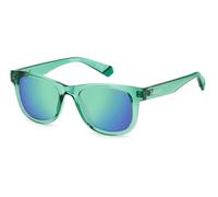 Polaroid PLD 8009/N/NEW 1ED/5Z Kid Sunglasses Plastic Green Green Squared Polarized Mirror