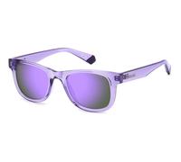 Polaroid PLD 8009/N/NEW 789/MF Kid Sunglasses Plastic Violet Violet Squared Polarized Mirror